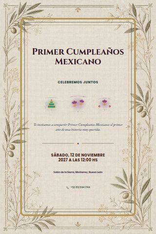 Mexican First Birthday Celebration invitation design preview