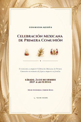 Mexican First Communion Celebration invitation preview