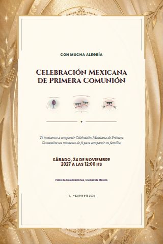 Mexican First Communion Celebration invitation design preview