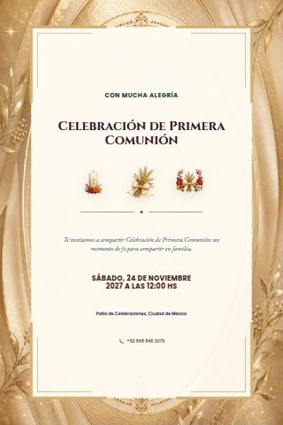 First Communion Celebration invitation design