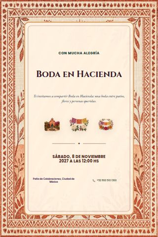 Hacienda Wedding invitation design