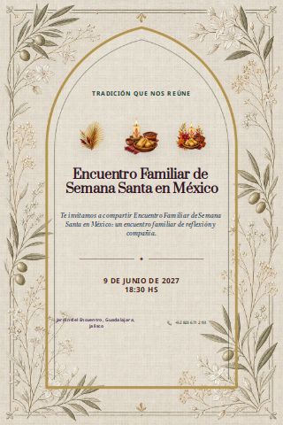 Mexican Holy Week Family Gathering invitation preview