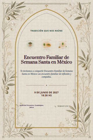 Mexican Holy Week Family Gathering invitation design preview