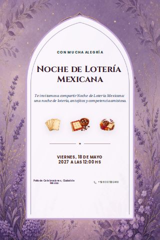 Mexican Lotería Night invitation preview