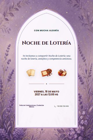 Lotería Night invitation design