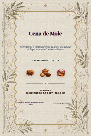 Mole Dinner invitation design
