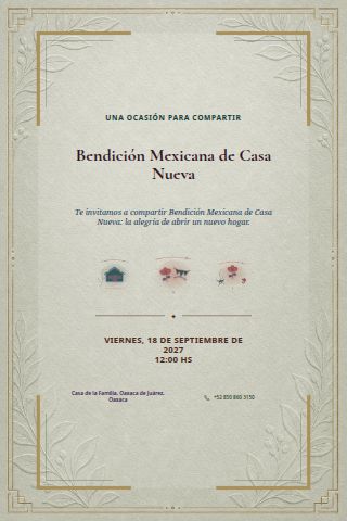 Mexican New Home Blessing invitation design preview
