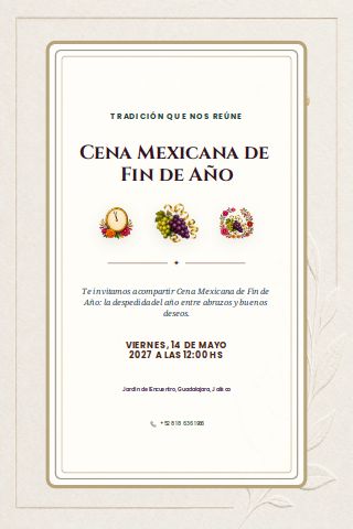 Mexican New Year's Eve Dinner invitation preview