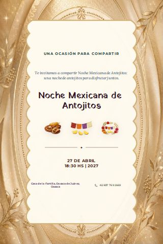Mexican Noche de Antojitos invitation preview