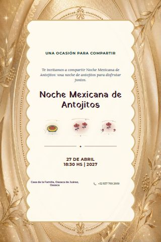 Mexican Noche de Antojitos invitation design preview