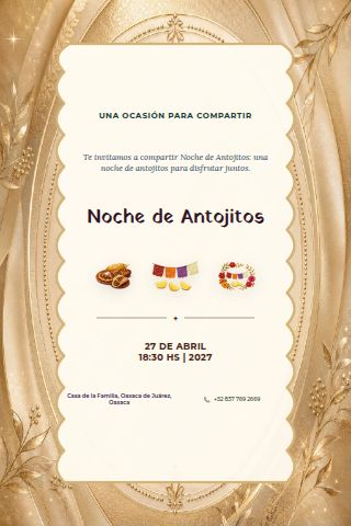 Noche de Antojitos invitation design