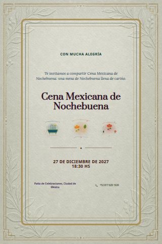Mexican Nochebuena Dinner invitation design preview