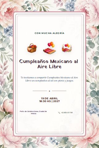 Mexican Outdoor Birthday Picnic invitation preview