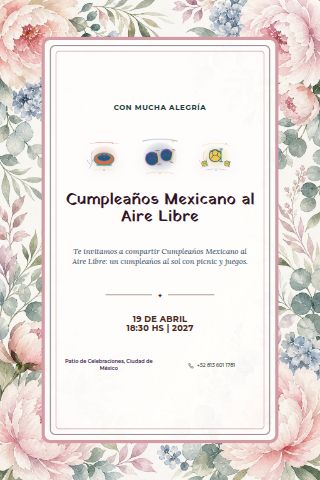 Mexican Outdoor Birthday Picnic invitation design preview