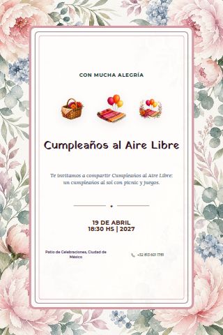 Outdoor Birthday Picnic invitation design preview