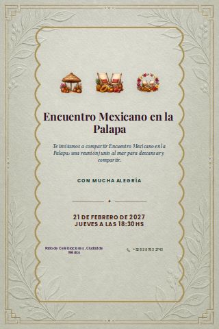 Mexican Palapa Beach Gathering invitation preview