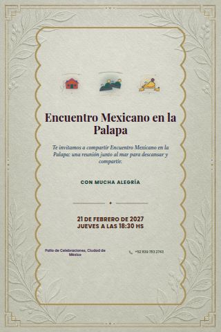 Mexican Palapa Beach Gathering invitation design preview