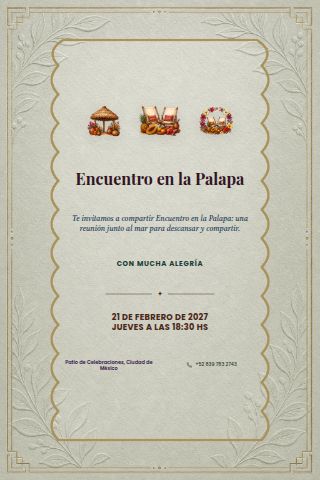Palapa Beach Gathering invitation design