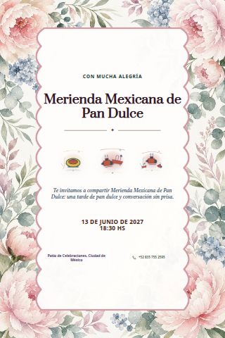Mexican Pan Dulce Merienda invitation design preview