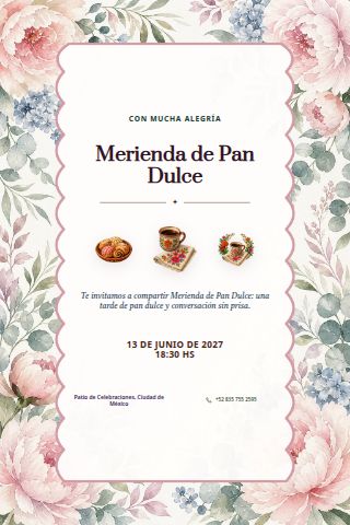 Pan Dulce Merienda invitation design