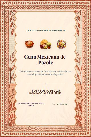Mexican Pozole Dinner invitation preview
