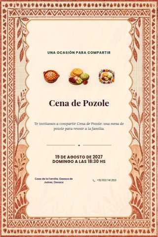 Pozole Dinner invitation design preview