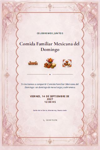 Mexican Sunday Family Comida invitation preview