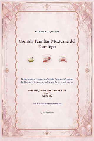 Mexican Sunday Family Comida invitation design preview