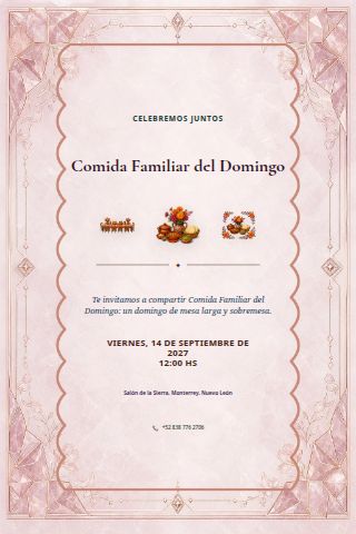 Sunday Family Comida invitation design