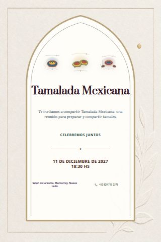 Mexican Tamalada invitation design preview