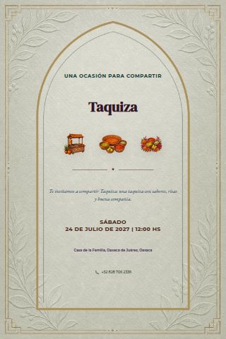 Taquiza invitation design