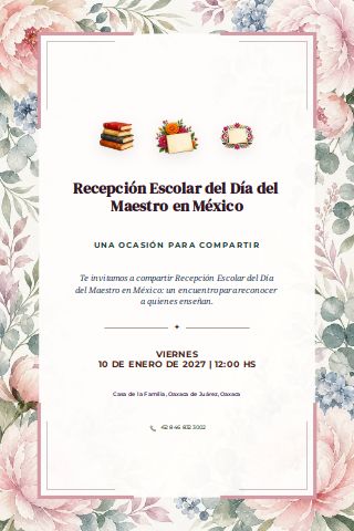 Mexican Teachers' Day School Reception invitation preview