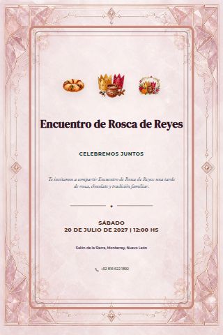 Three Kings Rosca Gathering invitation design