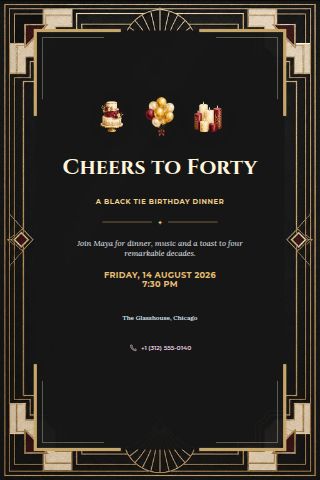 Milestone Birthday invitation preview
