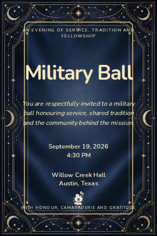 Military Ball invitation design preview