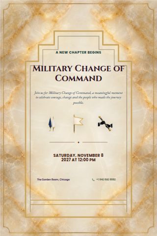 Military Change of Command invitation preview