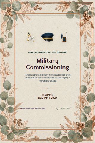 Military Commissioning invitation preview