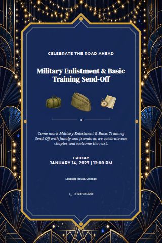 Military Enlistment & Basic Training Send-Off invitation preview