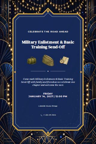 Military Enlistment & Basic Training Send-Off invitation design preview