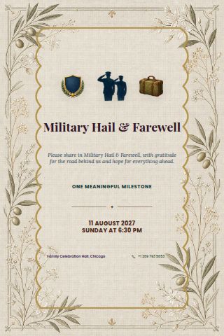 Military Hail & Farewell invitation preview