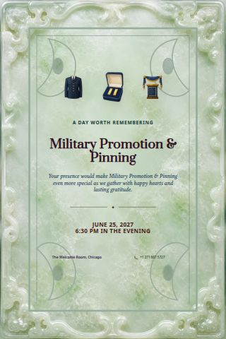Military Promotion & Pinning invitation preview