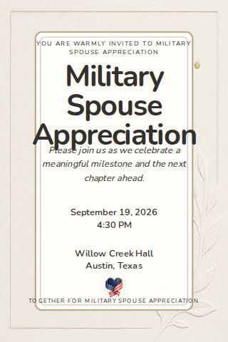 Military Spouse Appreciation invitation design preview