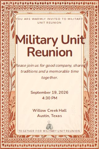 Military Unit Reunion invitation design preview
