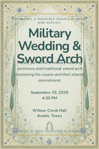 Military Wedding & Sword Arch invitation design preview