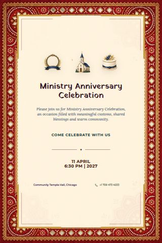 Ministry Anniversary Celebration invitation preview