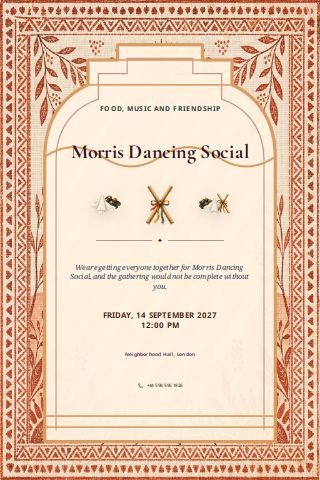 Morris Dancing Social invitation preview