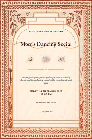 Morris Dancing Social invitation design preview