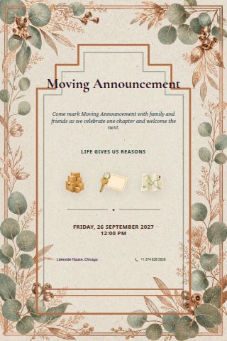 Moving Announcement invitation preview