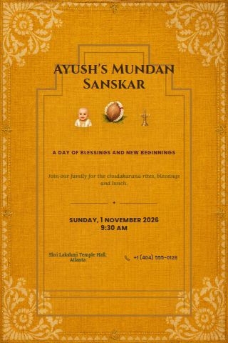 Mundan invitation preview