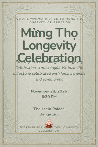 Mừng Thọ Longevity Celebration invitation design preview